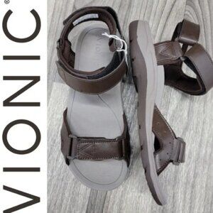 NIB! Vionic Canoe Leo Leather Strappy Sandals